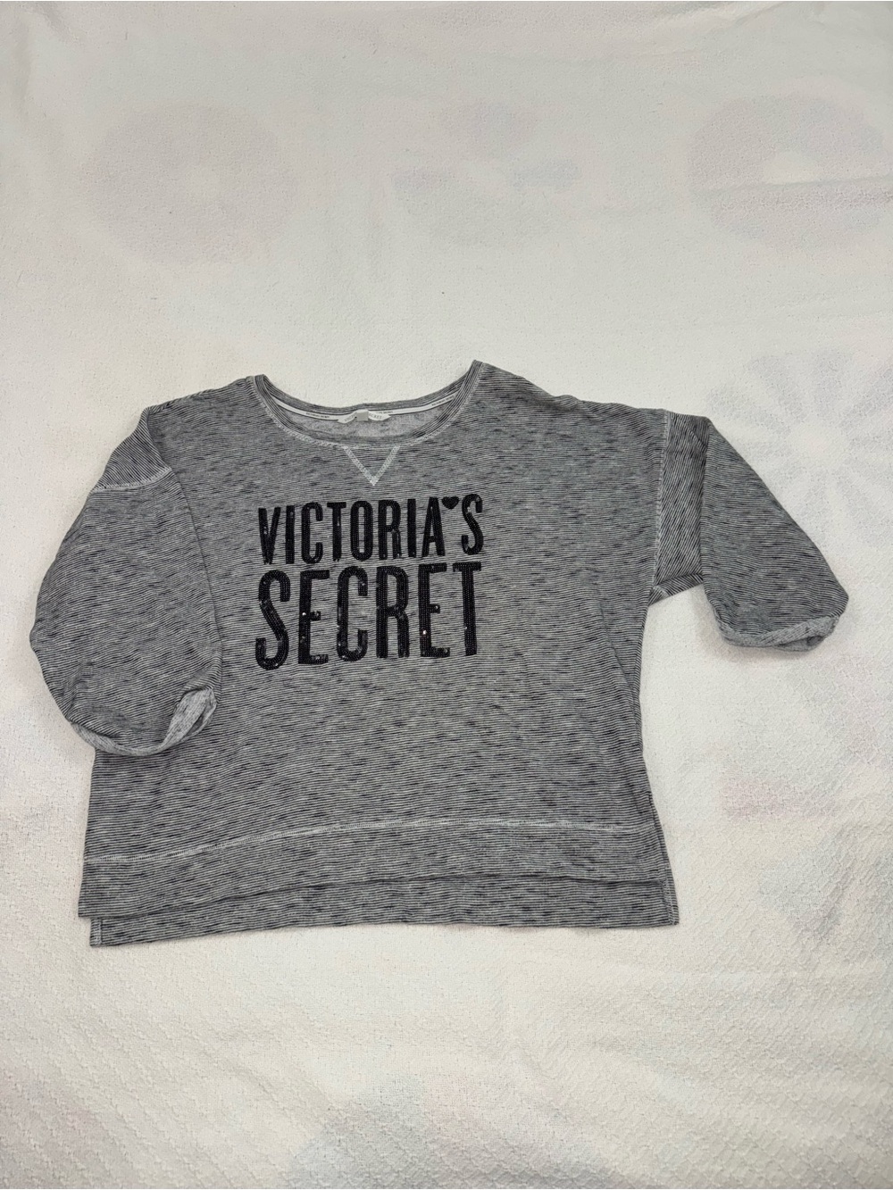 Victoria's Secret Gray Striped Sweatshirt